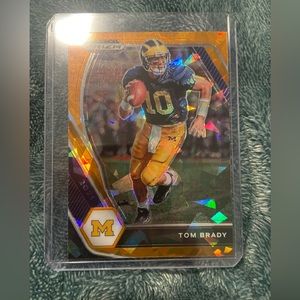 Panini Prizm NFL goat Tom Brady Michigan card.